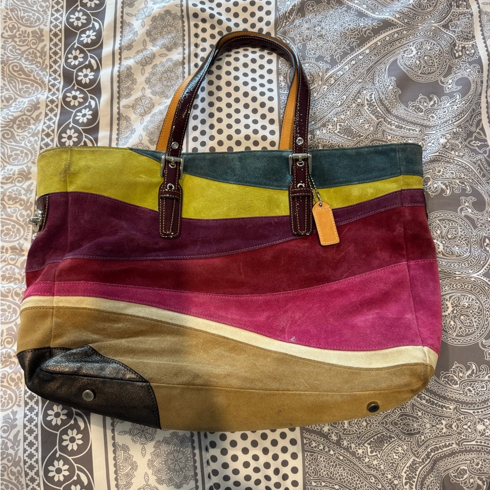 Colorful Suede Tote Bag